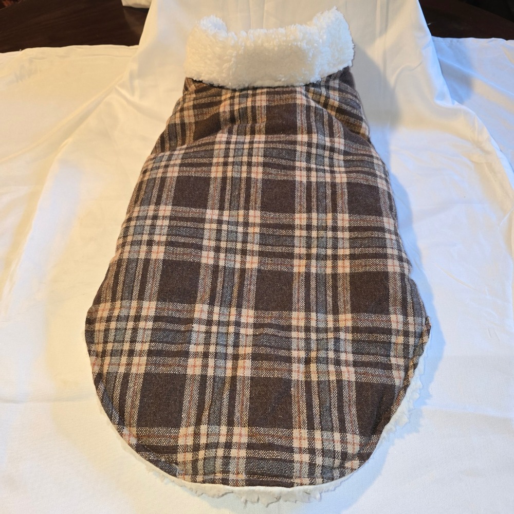 Human Society USA Plaid Dog Coat Winter Warm Fleece Lined Pet Jacket Medium